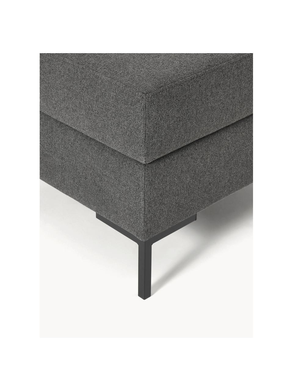 Sofa-Hocker Luna mit Stauraum, Bezug: 100 % Polyester Der strap, Gestell: Massives Buchenholz, Schi, Webstoff Anthrazit, Schwarz, B 77 x H 49 cm