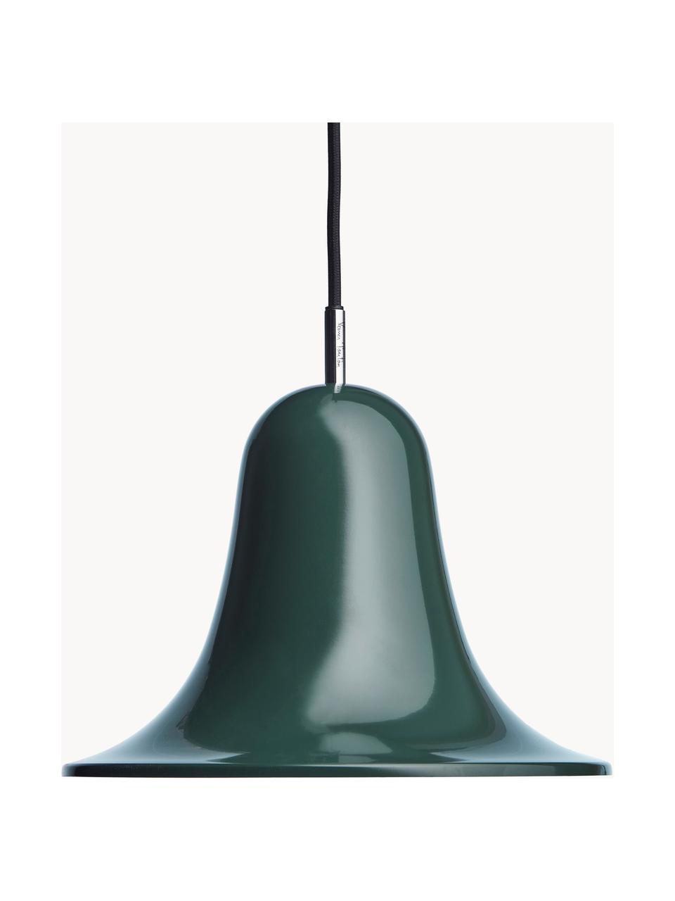 Lámpara de techo pequeña Pantop, Pantalla: metal recubierto, Cable: cubierto en tela, Verde oscuro, Ø 23 x Al 17 cm