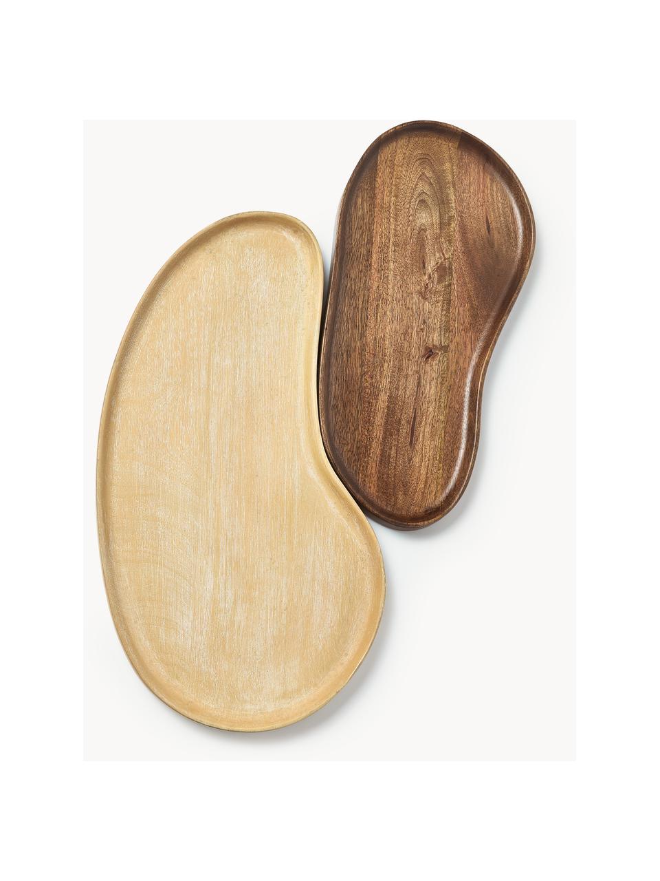 Deko-Tabletts Oda aus Mangoholz, 2er-Set, Mangoholz, lackiert

Dieses Produkt wird aus nachhaltig gewonnenem, FSC®-zertifiziertem Holz gefertigt., Helles und dunkles Mangoholz, Set mit verschiedenen Größen