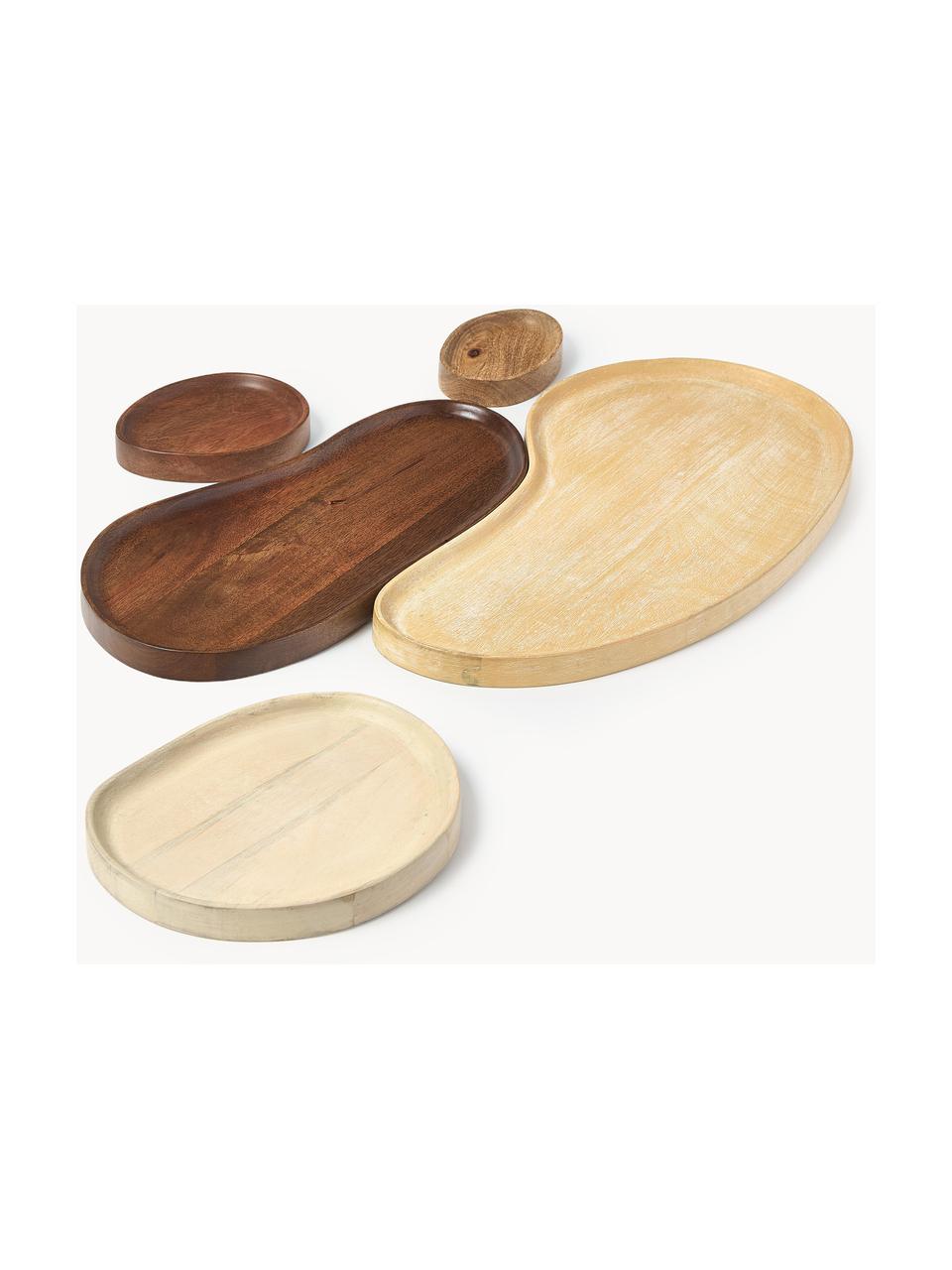 Deko-Tabletts Oda aus Mangoholz, 2er-Set, Mangoholz, lackiert

Dieses Produkt wird aus nachhaltig gewonnenem, FSC®-zertifiziertem Holz gefertigt., Helles und dunkles Mangoholz, Set mit verschiedenen Größen