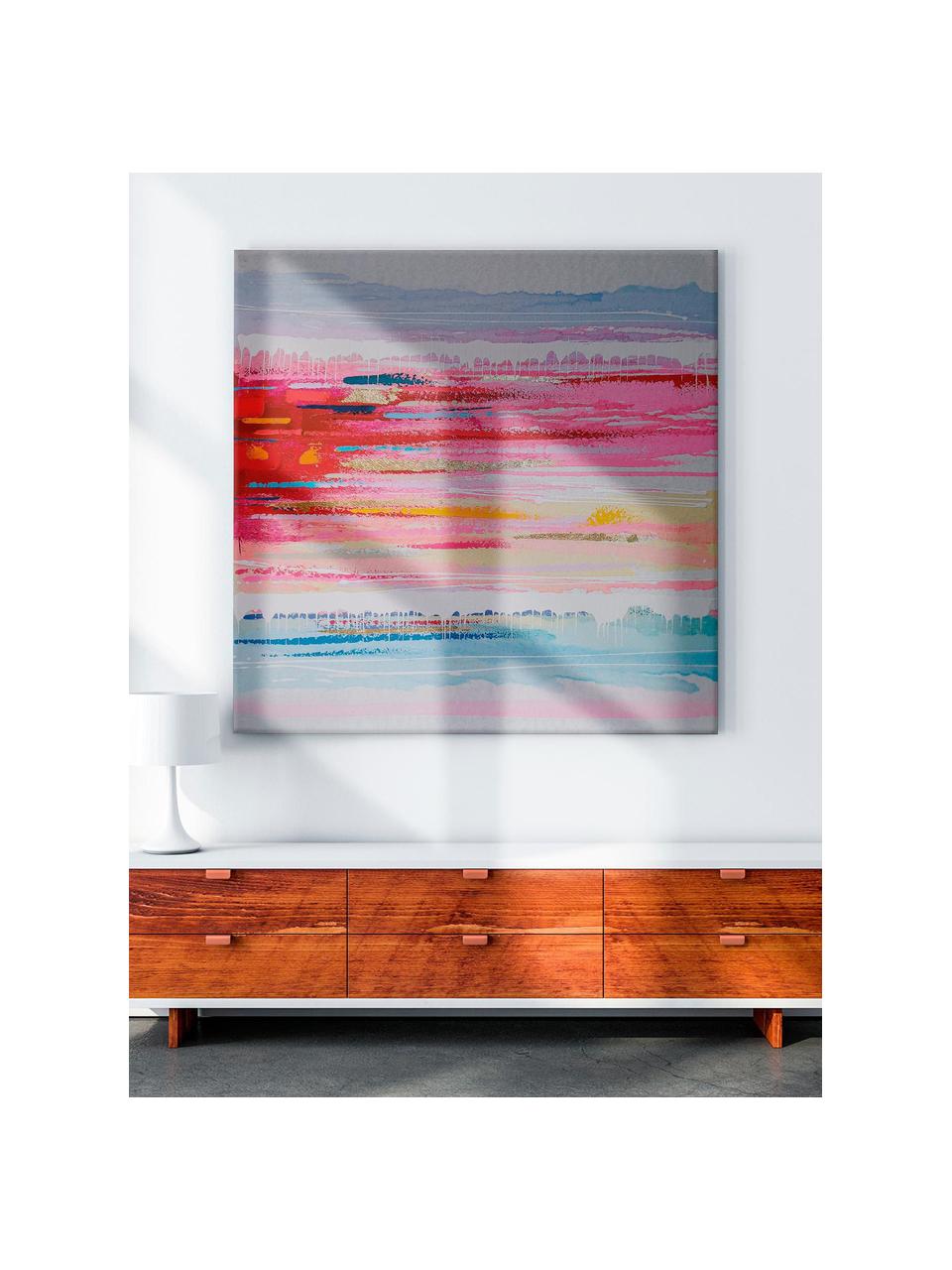 Quadro su tela dipinto a mano Horizon, Immagine: tela, Multicolore, Larg. 100 x Alt. 100 cm