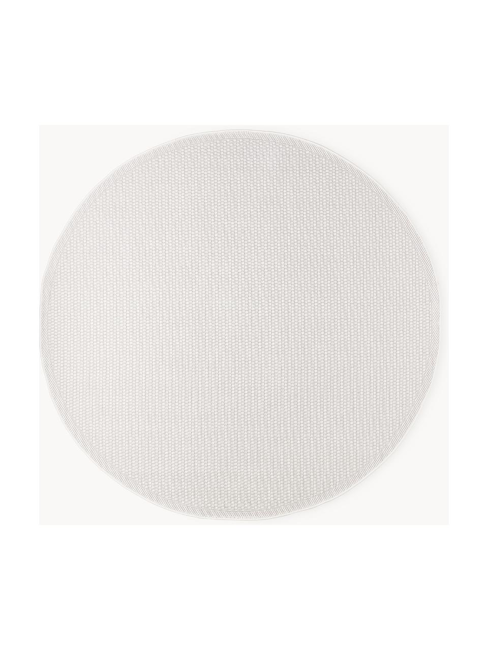 Tapis rond intérieur-extérieur Toronto, 100 % polypropylène, Blanc crème, Ø 120 cm (taille S)