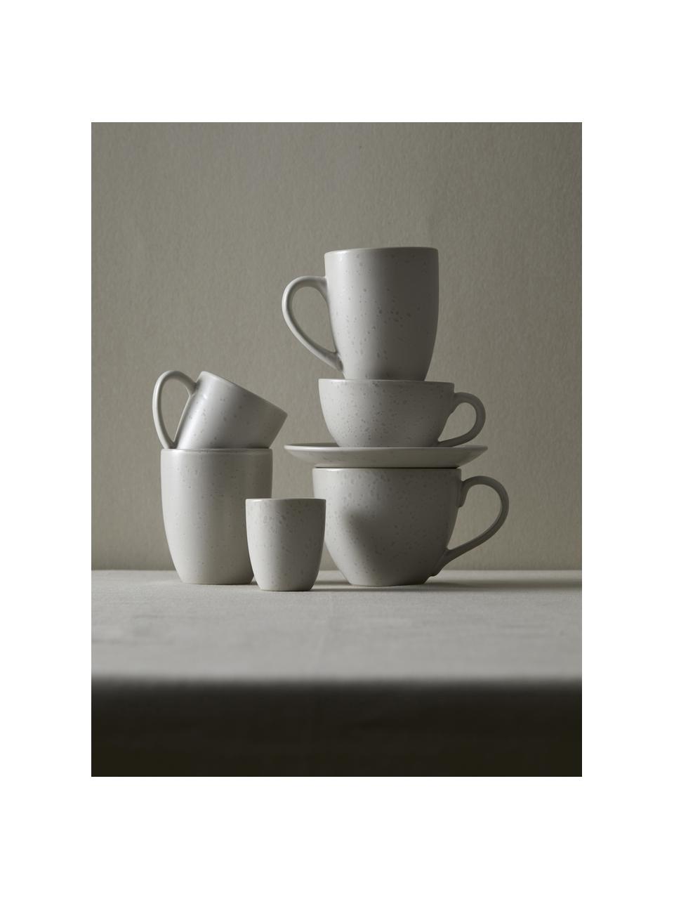 Taza de café con platito de gres Bizz, Gres, Beige claro, Ø 10 x Al 6 cm