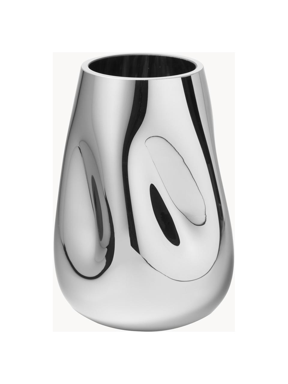 Vaso in vetro soffiato Mirror, alt. 26 cm, Argentato, Ø 18 x Alt. 26 cm