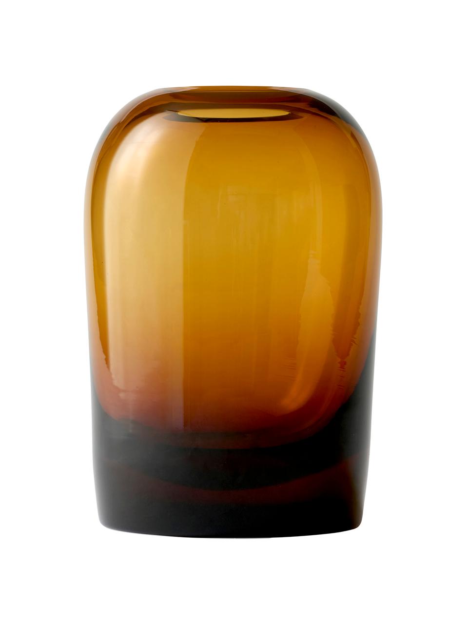Ručne fúkaná váza Troll, Fúkané sklo, Odtiene jantárovej, Ø 13 x V 19 cm