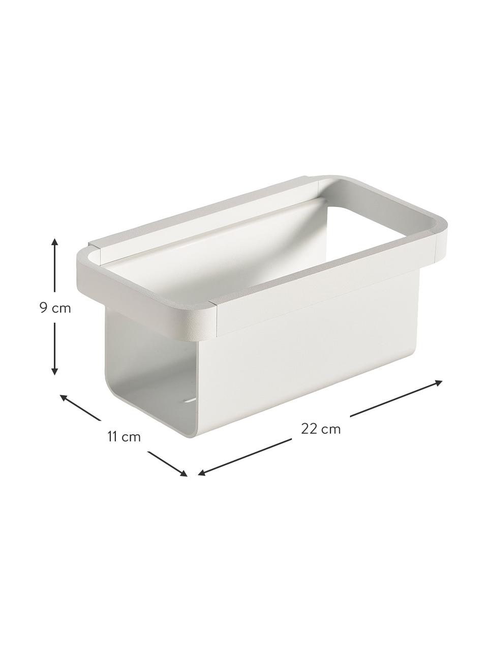 Malá kovová polička do koupelny Rim, Potažený hliník, Bílá, Š 22 cm, V 9 cm