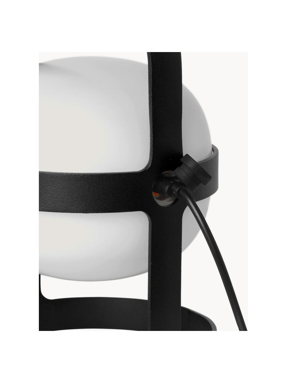 Mobiele lamp op zonne-energie Soft Spot, Lampenkap: kunststof, Frame: gepoedercoat staal, Zwart, Ø 12 x H 19 cm