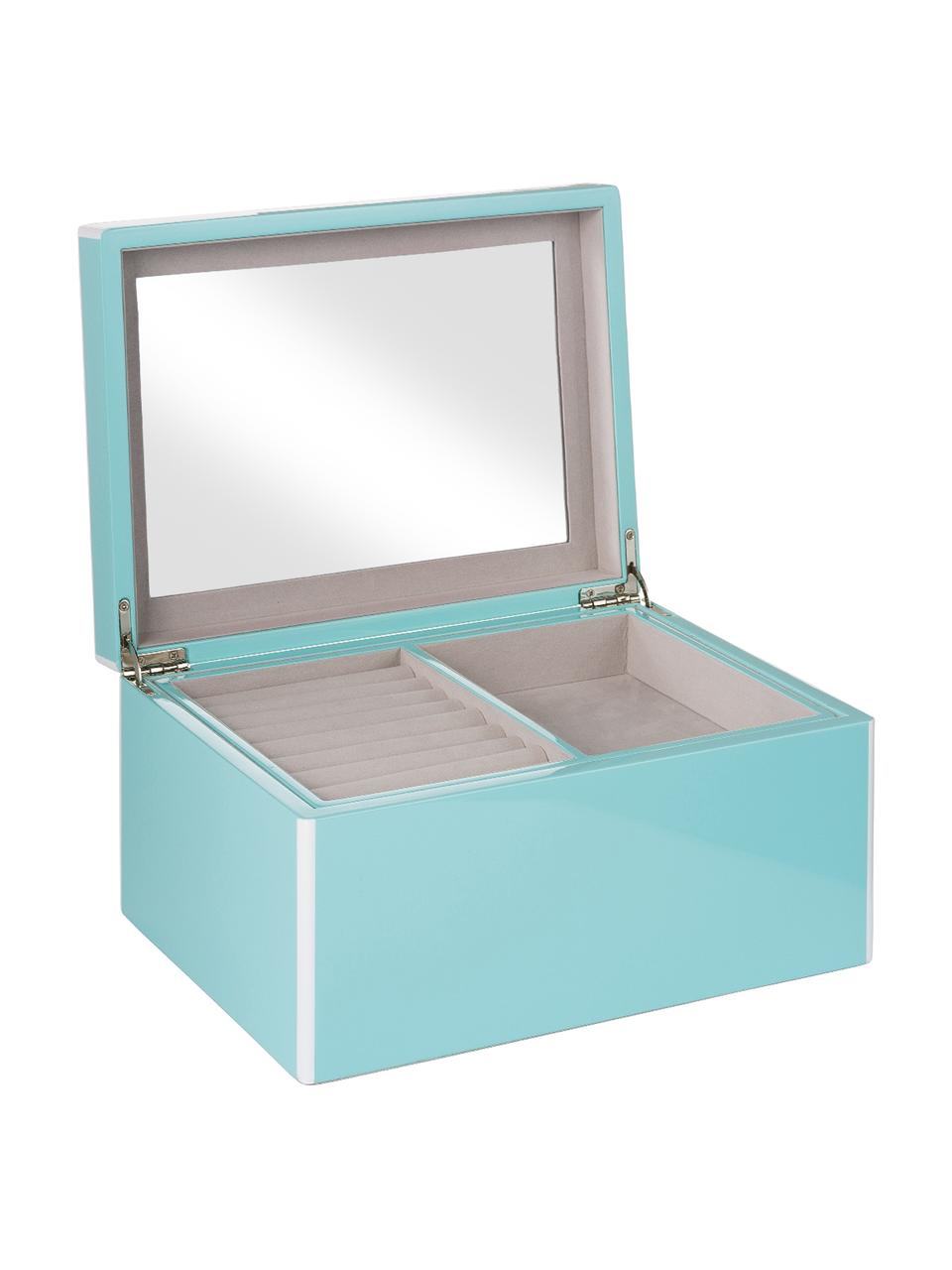 Schmuckbox Taylor mit Spiegel, Unterseite: Samt zur Schonung der Möb, Hellblau, 26 x 13 cm