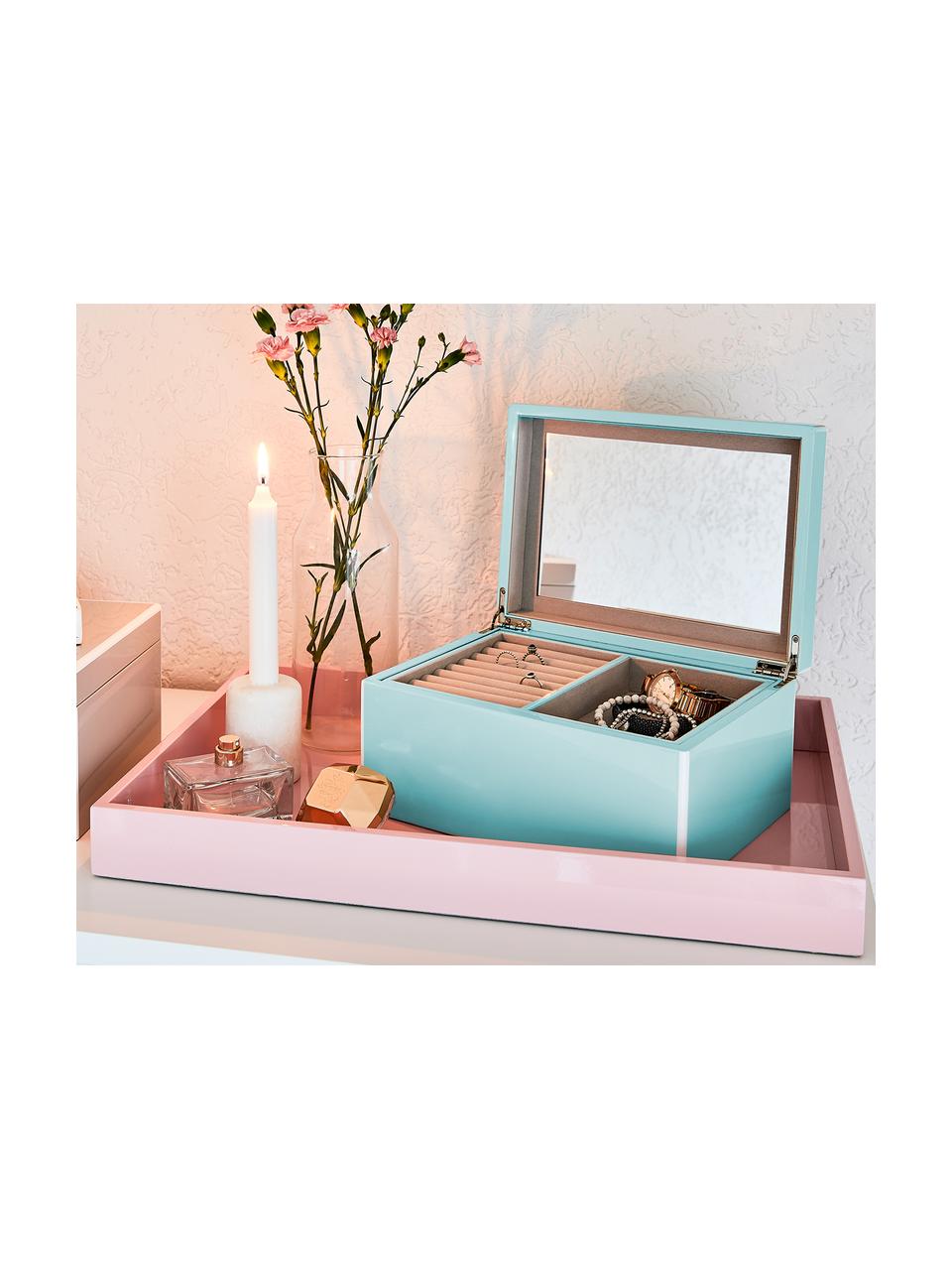 Boîte à bijoux Taylor avec miroir, Bleu clair