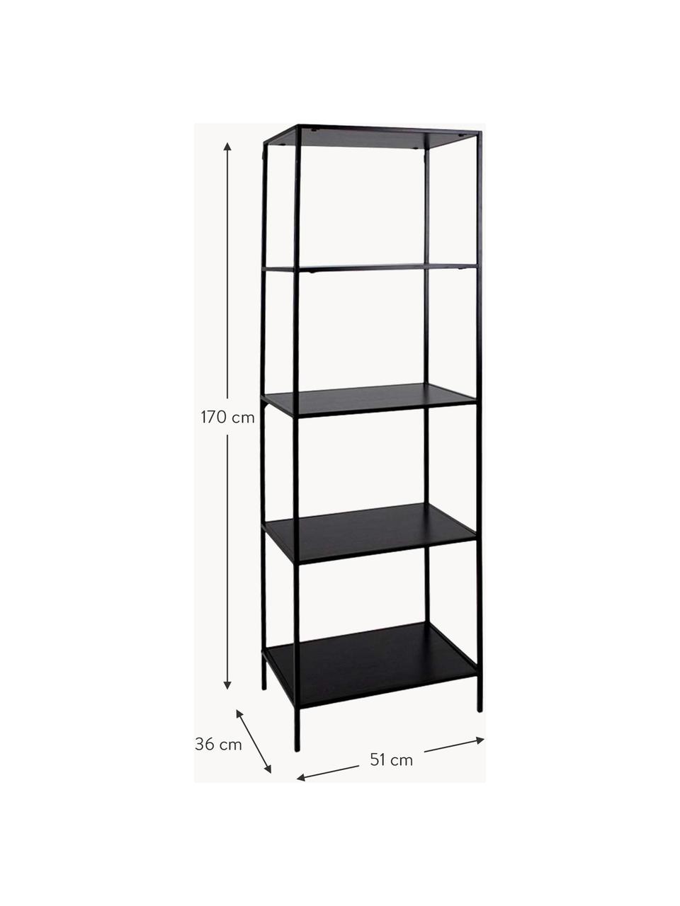 Scaffale Vita, Struttura: acciaio rivestito Ripiani, Nero, Larg. 51 x Alt. 170 cm