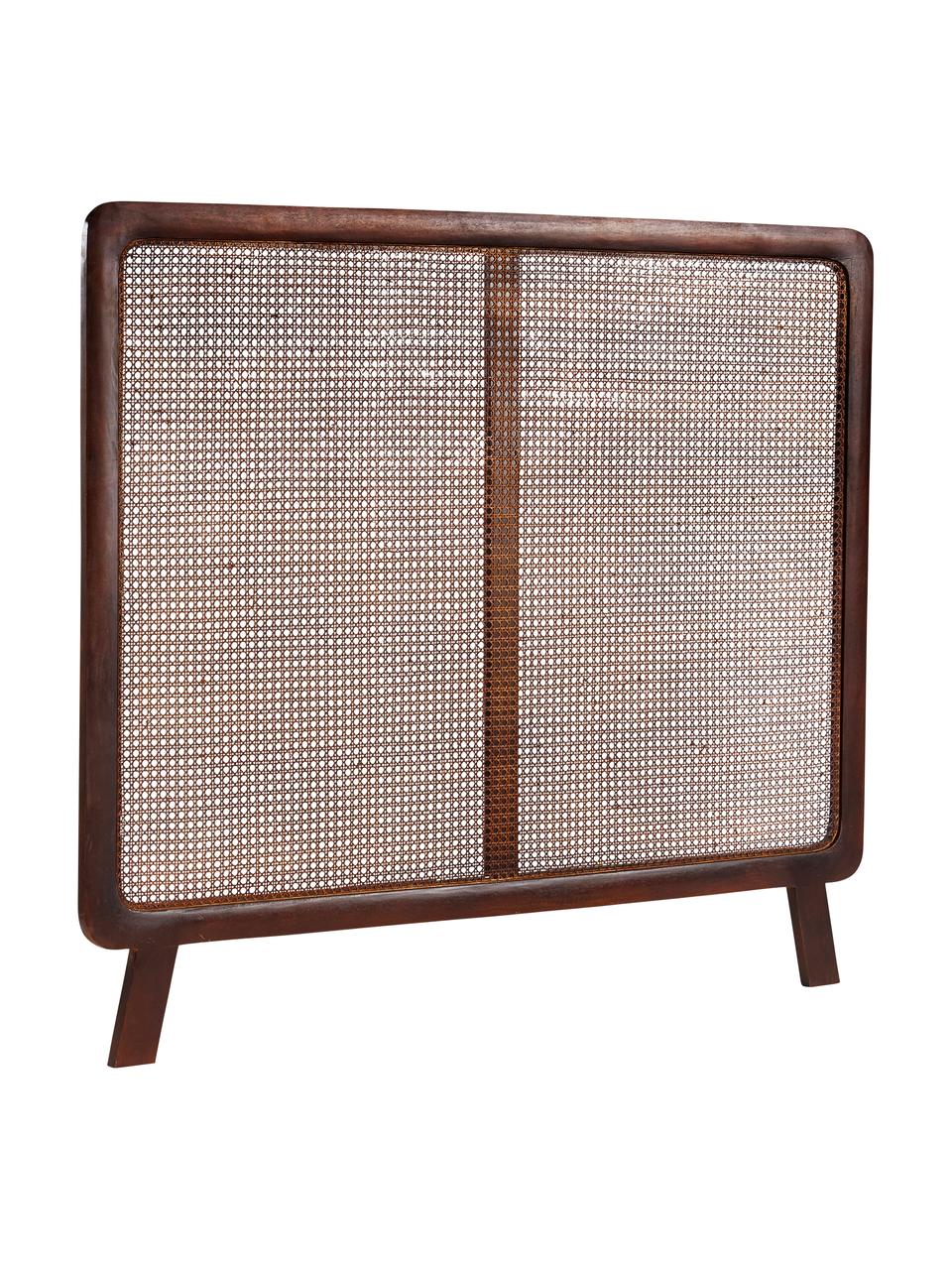 Rattan-Kopfteil Orrviken, Massivholz, Rattan, Braun, B 172 x H 145 cm