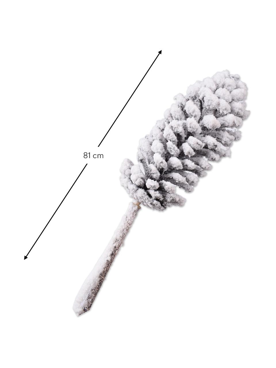 Branche de pin enneigée artificielle, 2 pièces, Plastique, câble métallique, Blanc, long. 81 cm