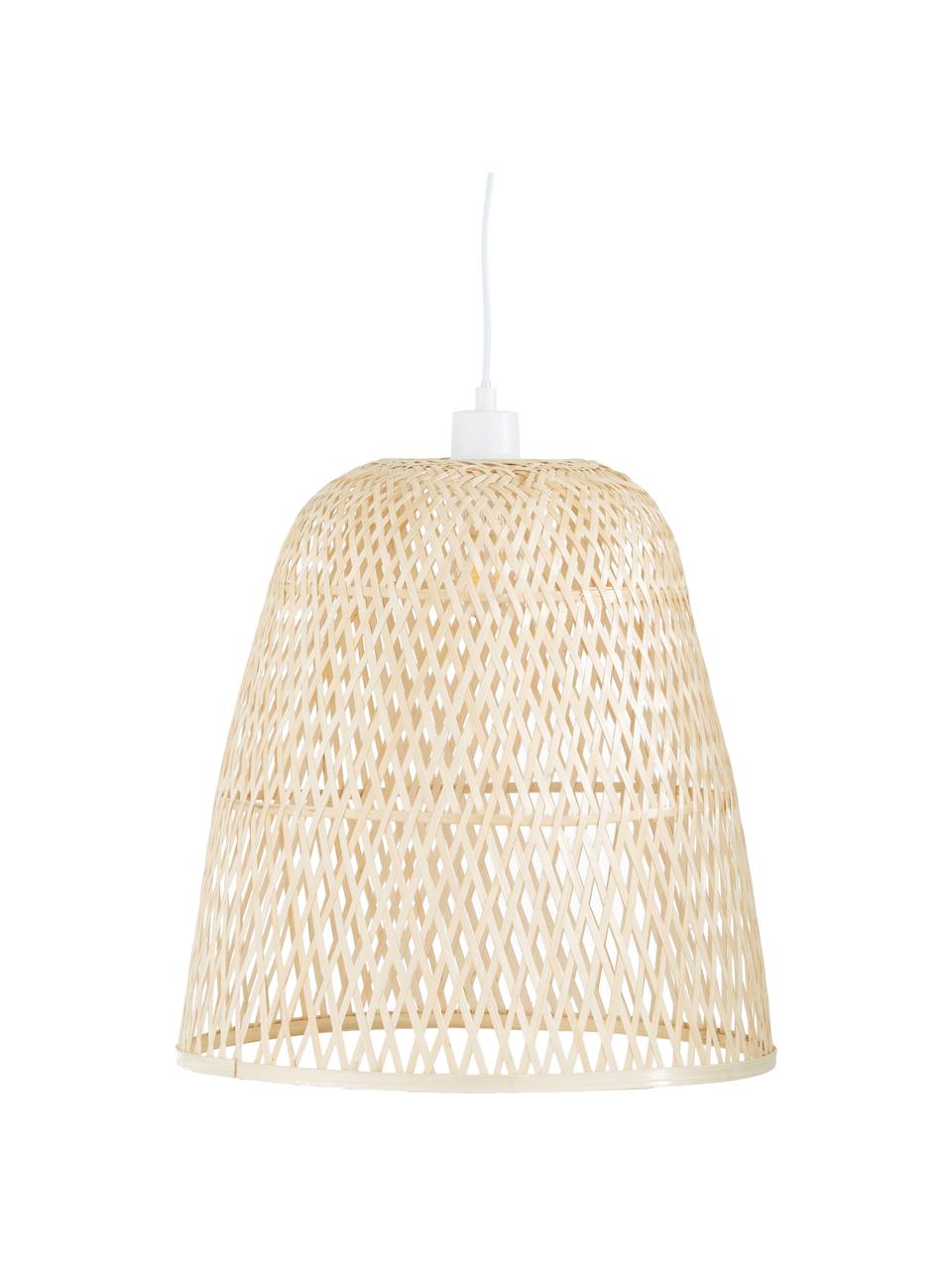 Ručne vyrobená závesná lampa z bambusu Eve, Bambusová, Ø 40 x V 40 cm
