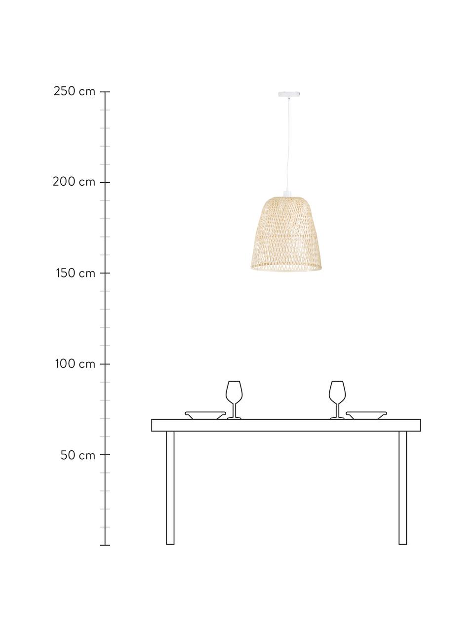 Ručne vyrobená závesná lampa z bambusu Eve, Bambusová, Ø 40 x V 40 cm