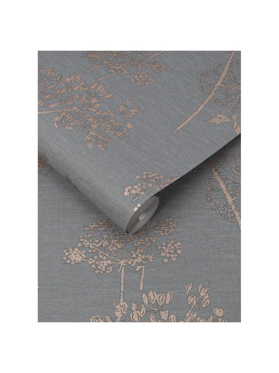 Carta da parati Stilistic Flower, Tessuto non tessuto, Grigio, beige, Larg. 52 x Alt. 1005 cm