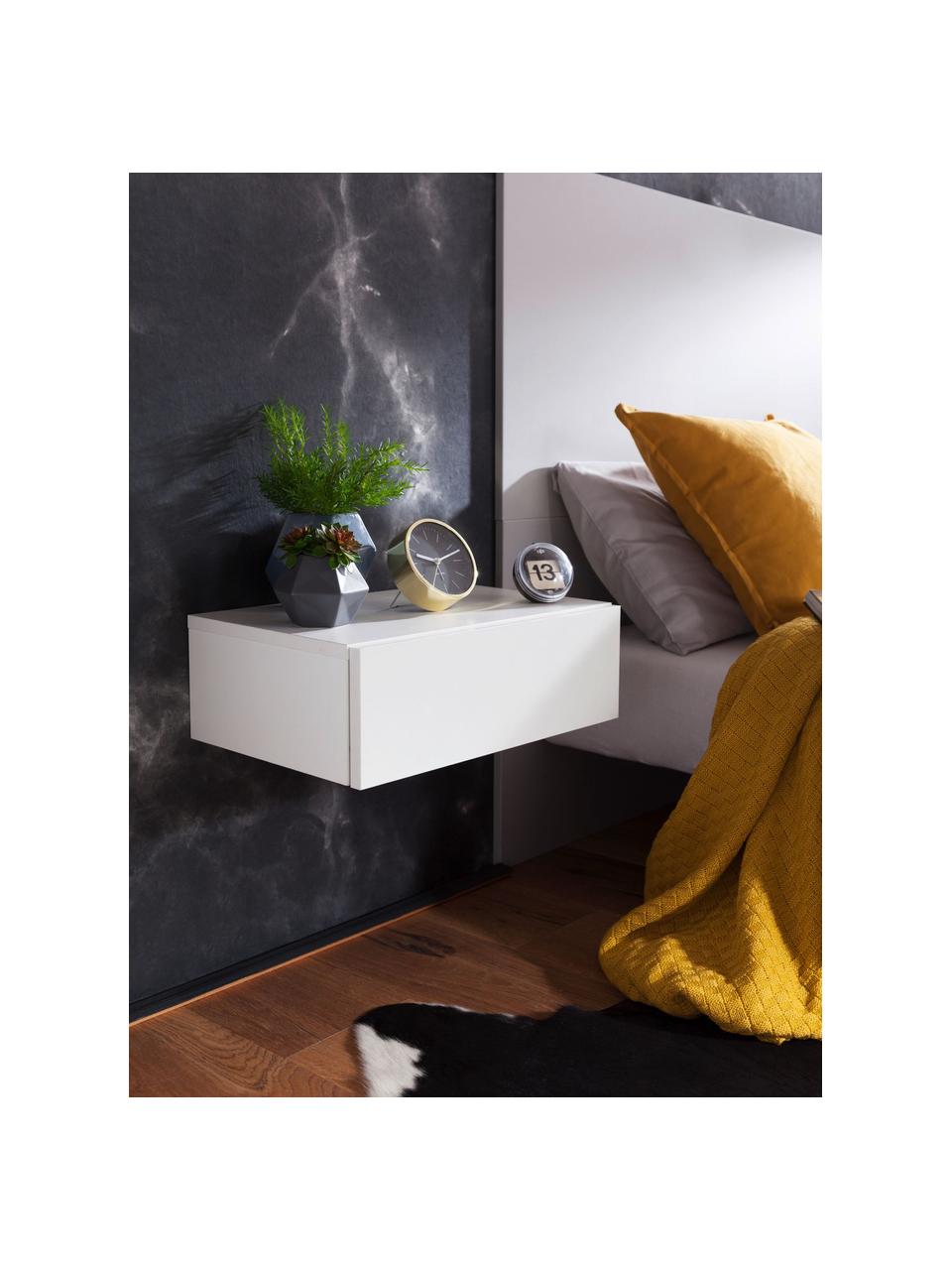 Mesilla de noche de pared Dream, Estructura: aglomerado frustrado, Blanco, An 46 x Al 15 cm