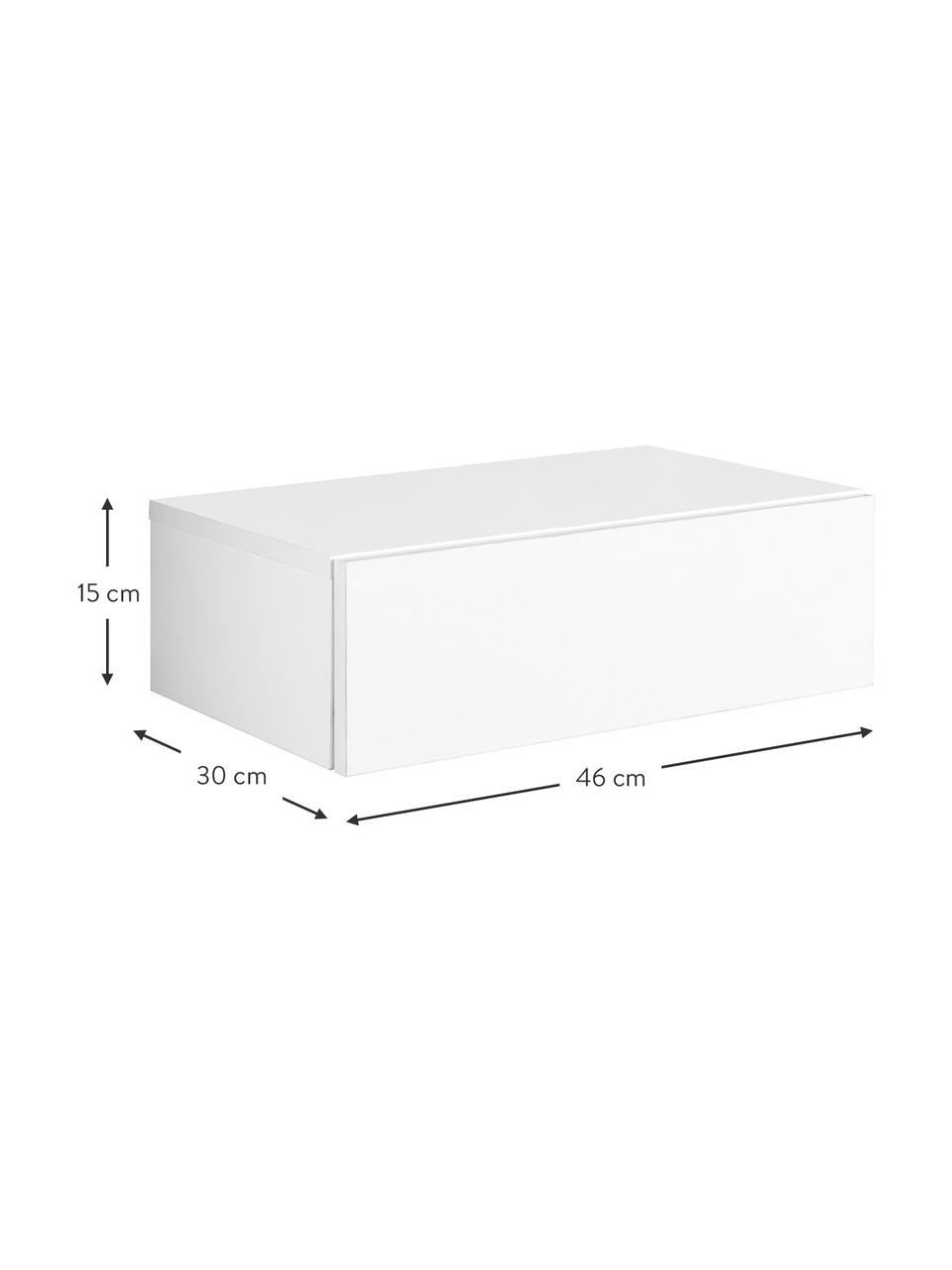 Mesilla de noche de pared Dream, Estructura: aglomerado frustrado, Blanco, An 46 x Al 15 cm