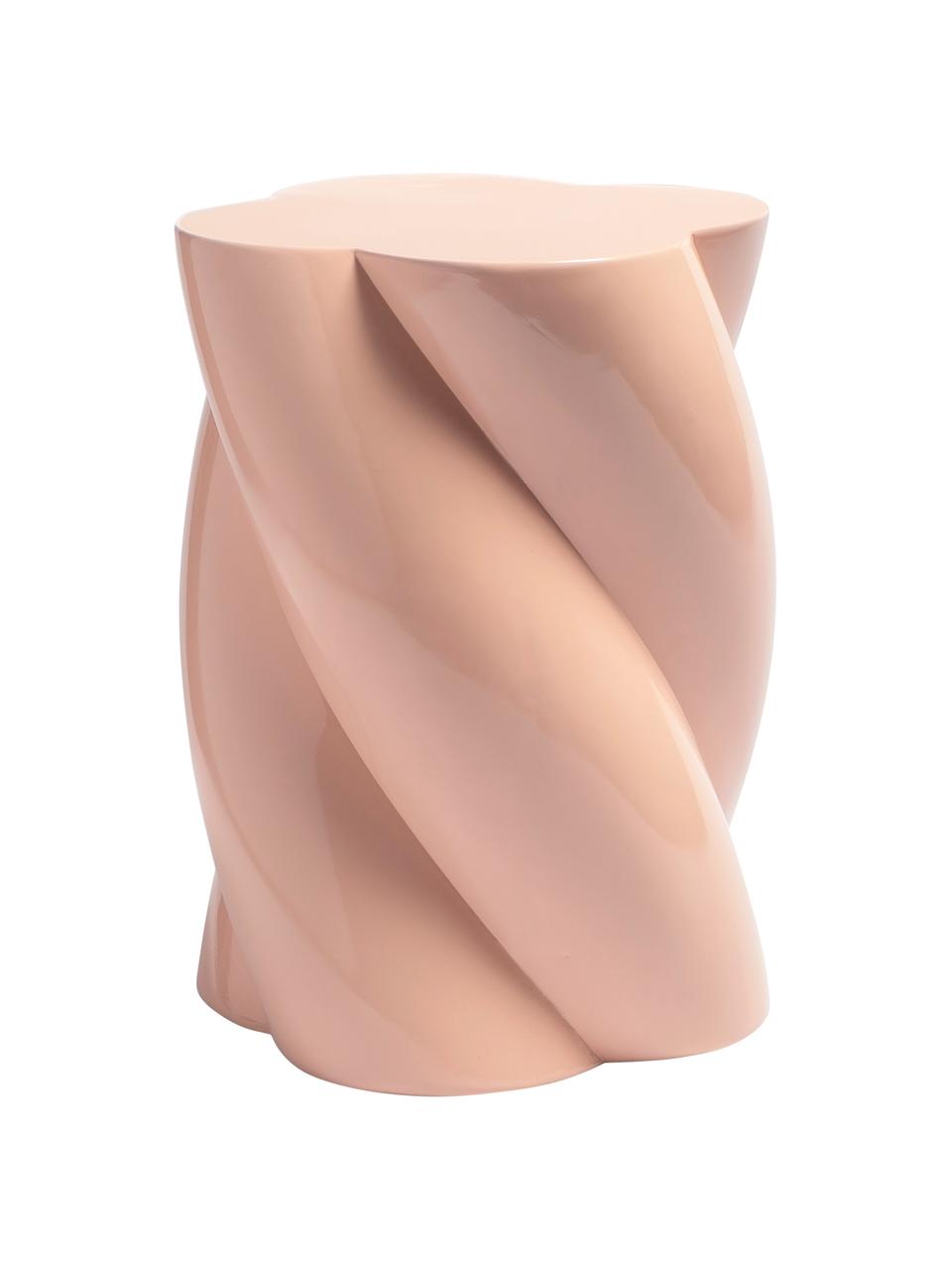 Stolik pomocniczy Marshmallow, Włókno szklane, Blady różowy, Ø 30 x W 40 cm