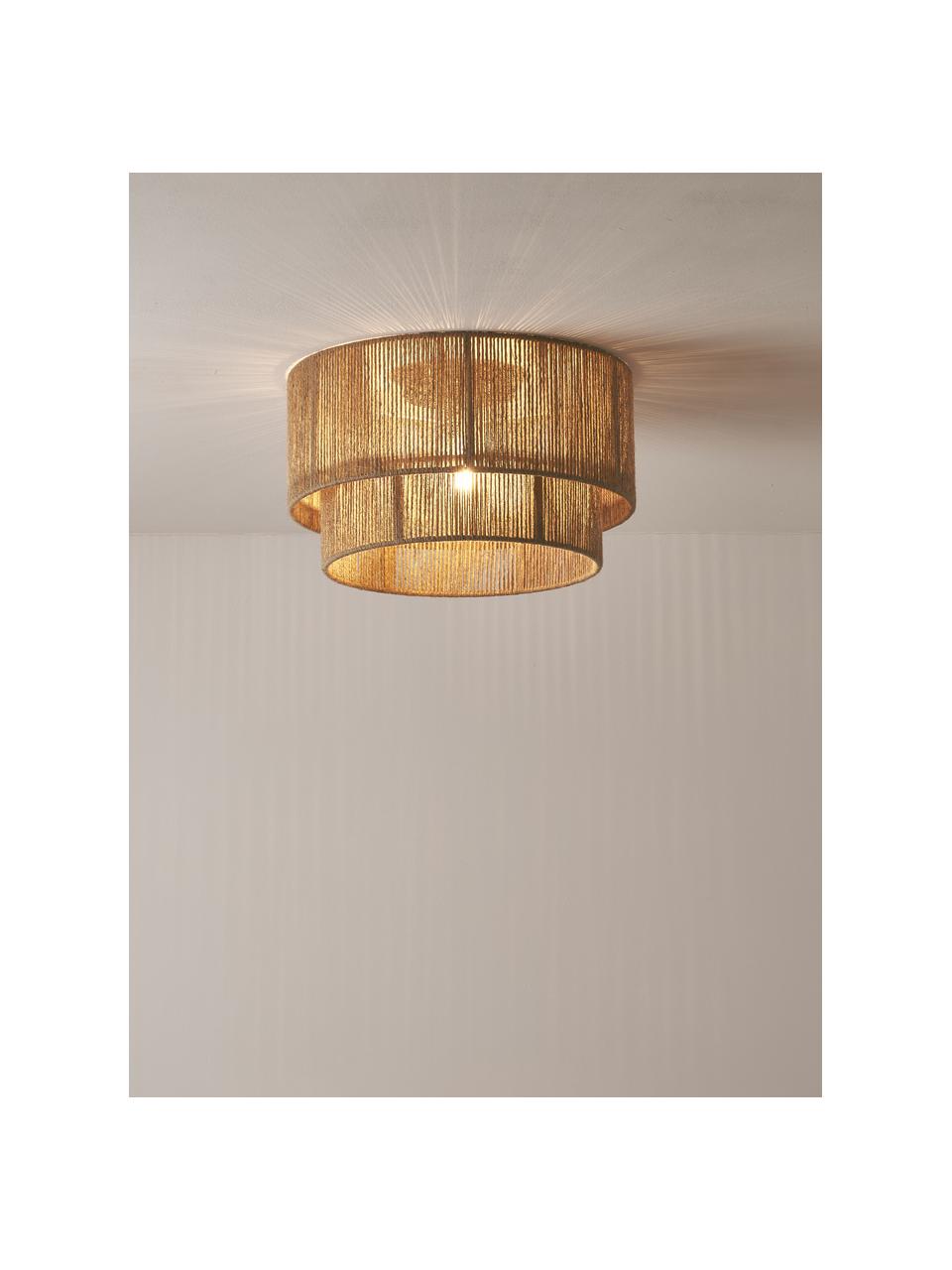 Lampa sufitowa z juty Cecillia, Jasny brązowy, Ø 45 x W 26 cm