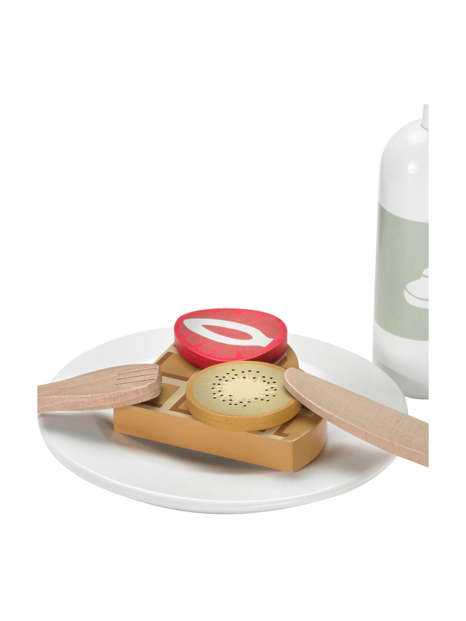 Spielzeug-Set Waffeleisen, Schimaholz, Mitteldichte Holzfaserplatte (MDF), Sperrholz, beschichtet, Mehrfarbig, B 18 x H 4 cm