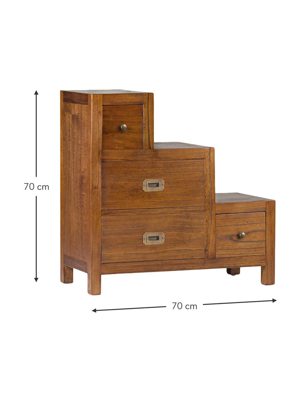 Mueble auxiliar artesanal Star, Marrón, An 70 x Al 70 cm