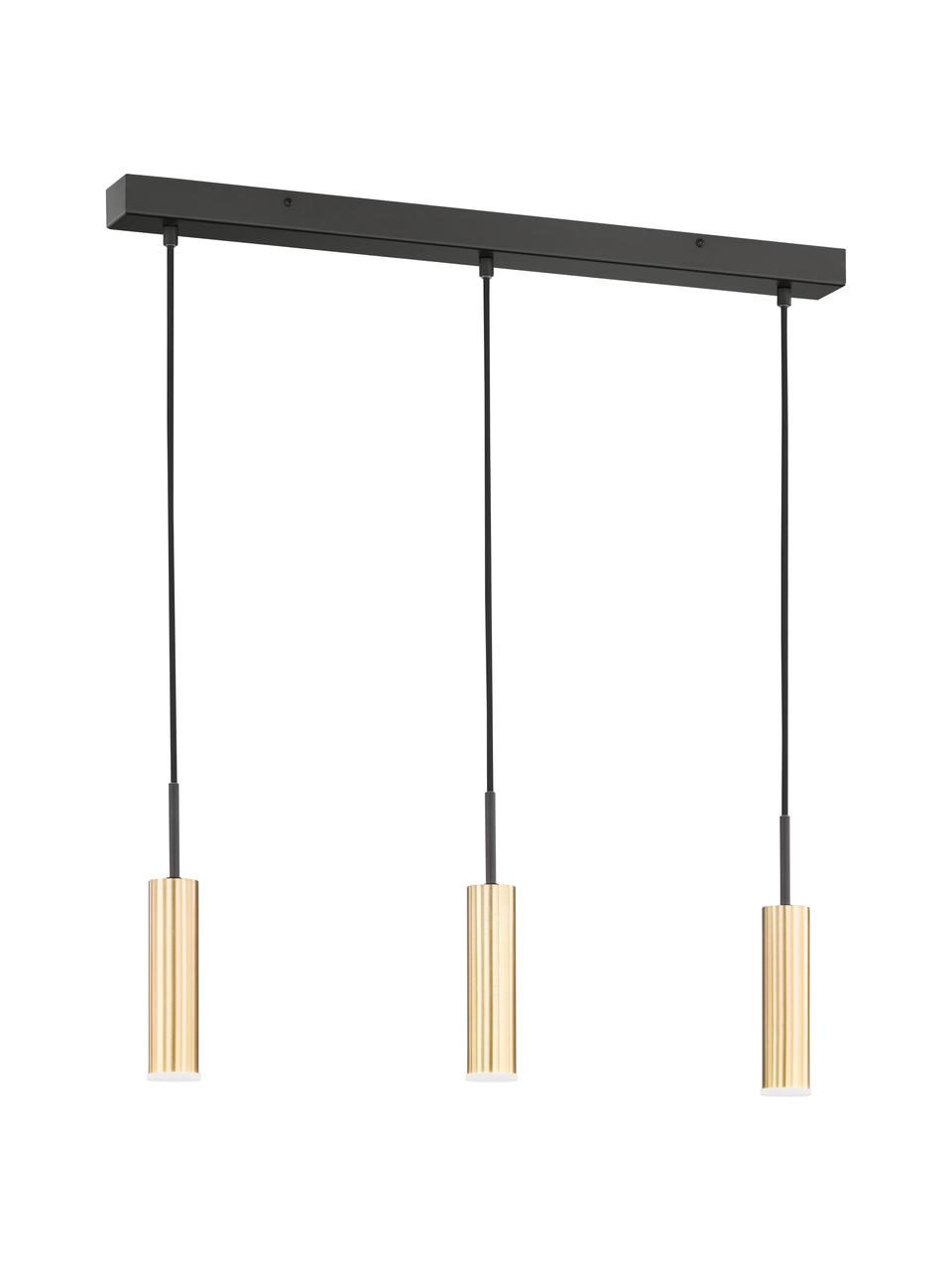 Suspension LED intensité variable Stina, Couleur dorée, noir, larg. 70 x haut. 17 cm