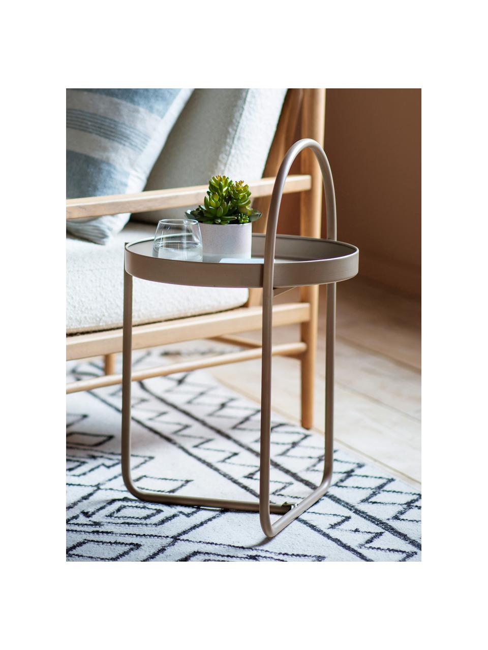 Odkládací stolek Melbury, Ocel s práškovým nástřikem, Greige, Ø 40 cm, V 66 cm
