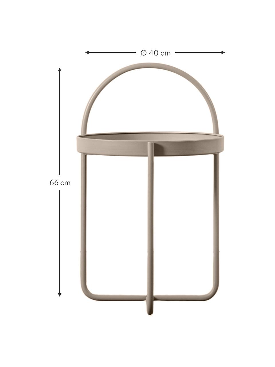 Dienblad bijzettafel Melbury in greige, Gepoedercoat staal, Greige, Ø 40 x H 66 cm