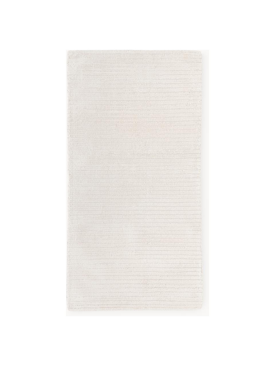 Tapis à poils longs moelleux tissé main Wes, 100 % polyester, certifié GRS, Blanc crème, larg. 80 x long. 150 cm (taille XS)