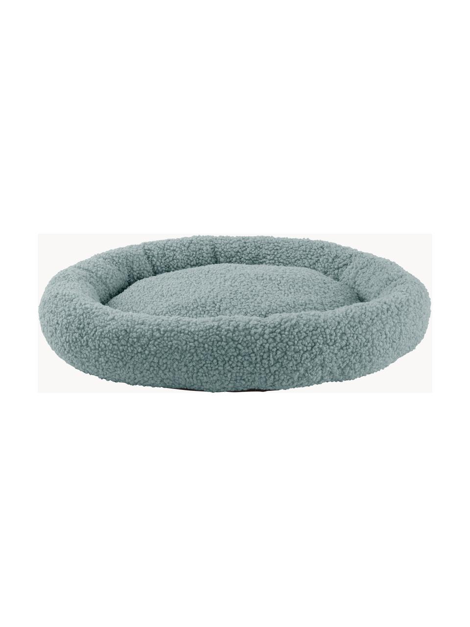 Cama para mascotas de borreguillo Yoshi, Tapizado: tejido bouclé (100% polié, Azul petróleo, Ø 45 x Al 5 cm