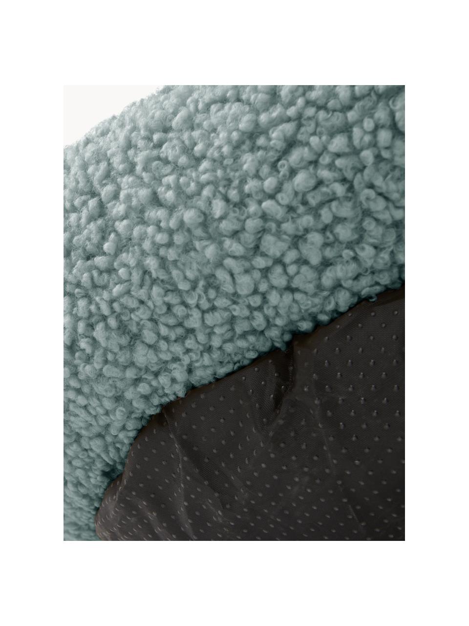 Cama para mascotas de borreguillo Yoshi, Tapizado: tejido bouclé (100% polié, Azul petróleo, Ø 45 x Al 5 cm