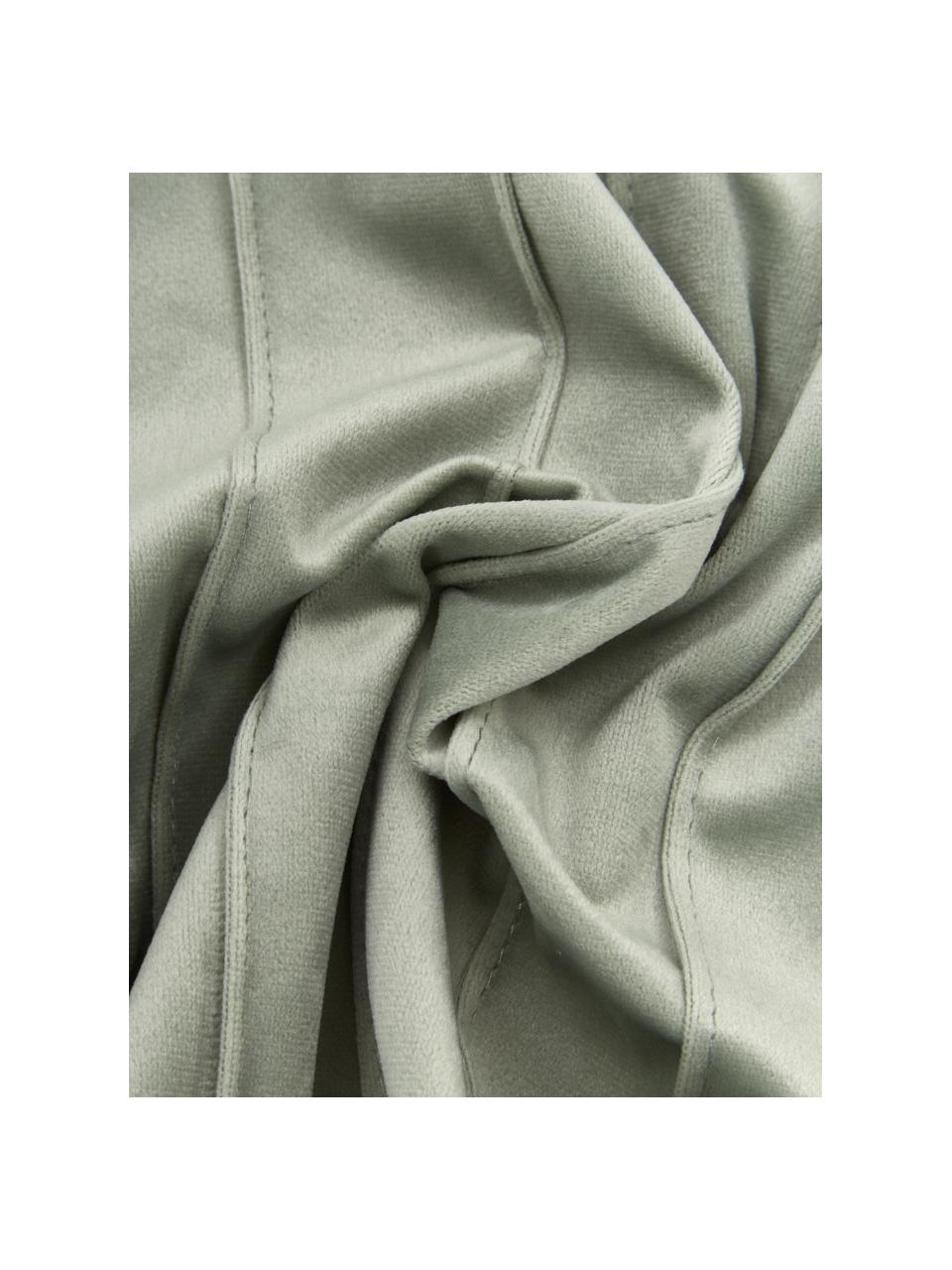 Fluwelen kussenhoes Lola in saliegroen met structuurpatroon, Fluweel (100% polyester), Saliegroen, B 30 x L 50 cm