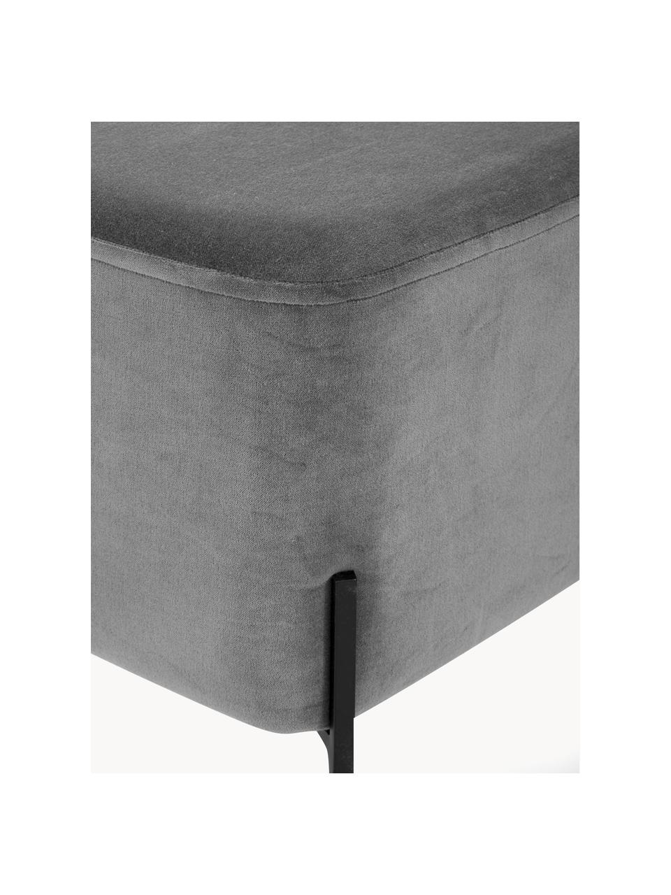 Pouf grande Wilma in velluto a coste spesso grigio Ø 70 cm