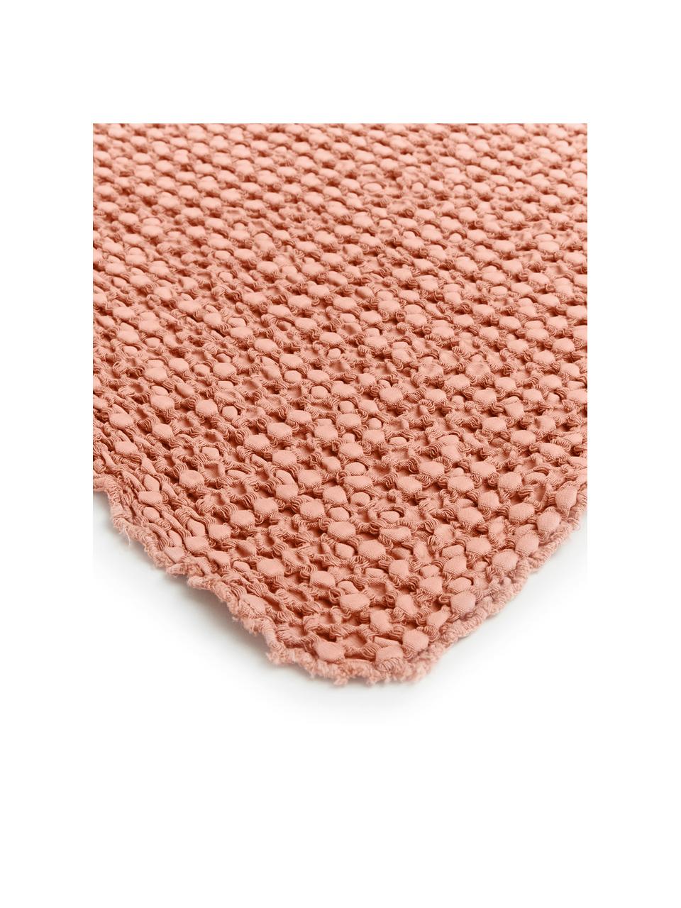 Couvre-lit coton rose à surface texturée Vigo, 100 % coton, Rose clair, larg. 220 x long. 240 cm (pour lits jusqu'à 180 x 200)