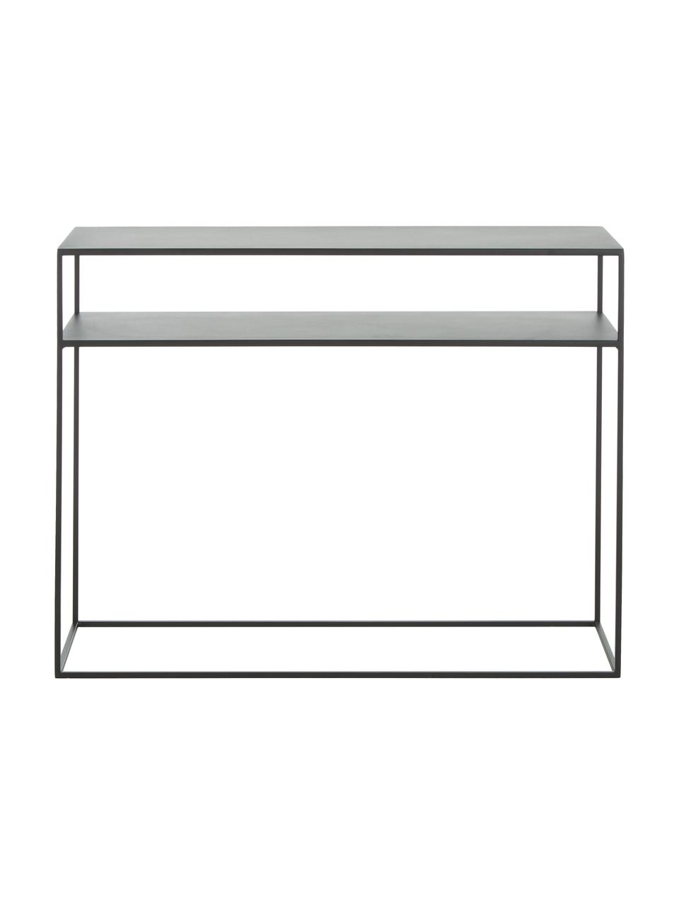 Metalen sidetable Tensio Duo in zwart, Gepoedercoat metaal, Zwart, B 100 x D 35 cm