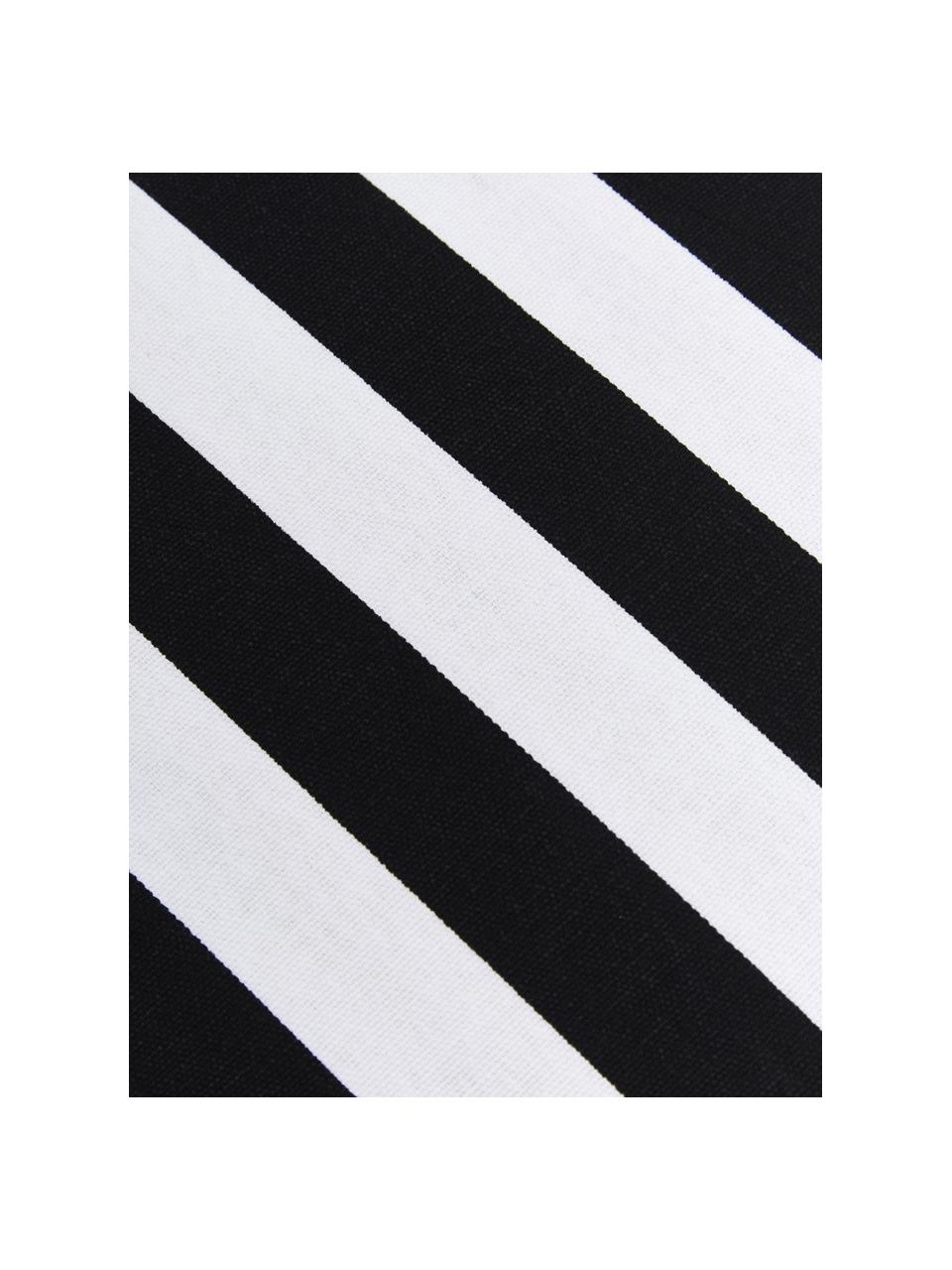 Cojín para silla alto a rayas Timon, Funda: 100% algodón, Negro, blanco, An 40 x L 40 cm