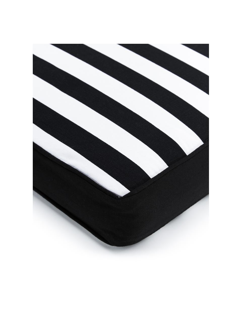Hoog stoelkussen Timon in zwart/wit, gestreept, Bekleding: 100% katoen, Zwart, wit, B 40 x L 40 cm