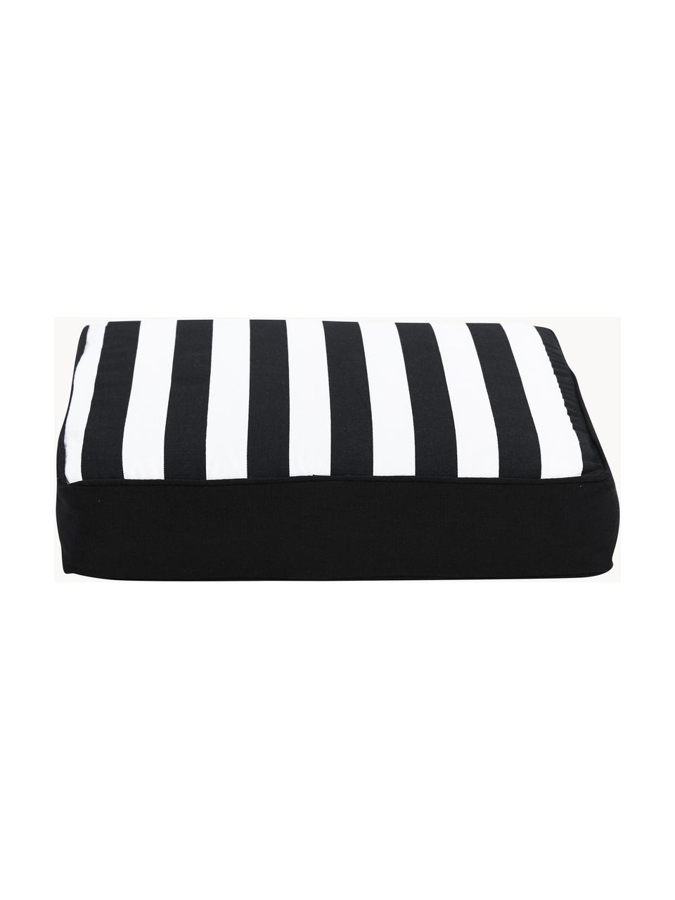 Coussin de chaise épais rayures noires Timon, Noir, blanc, larg. 40 x long. 40 cm