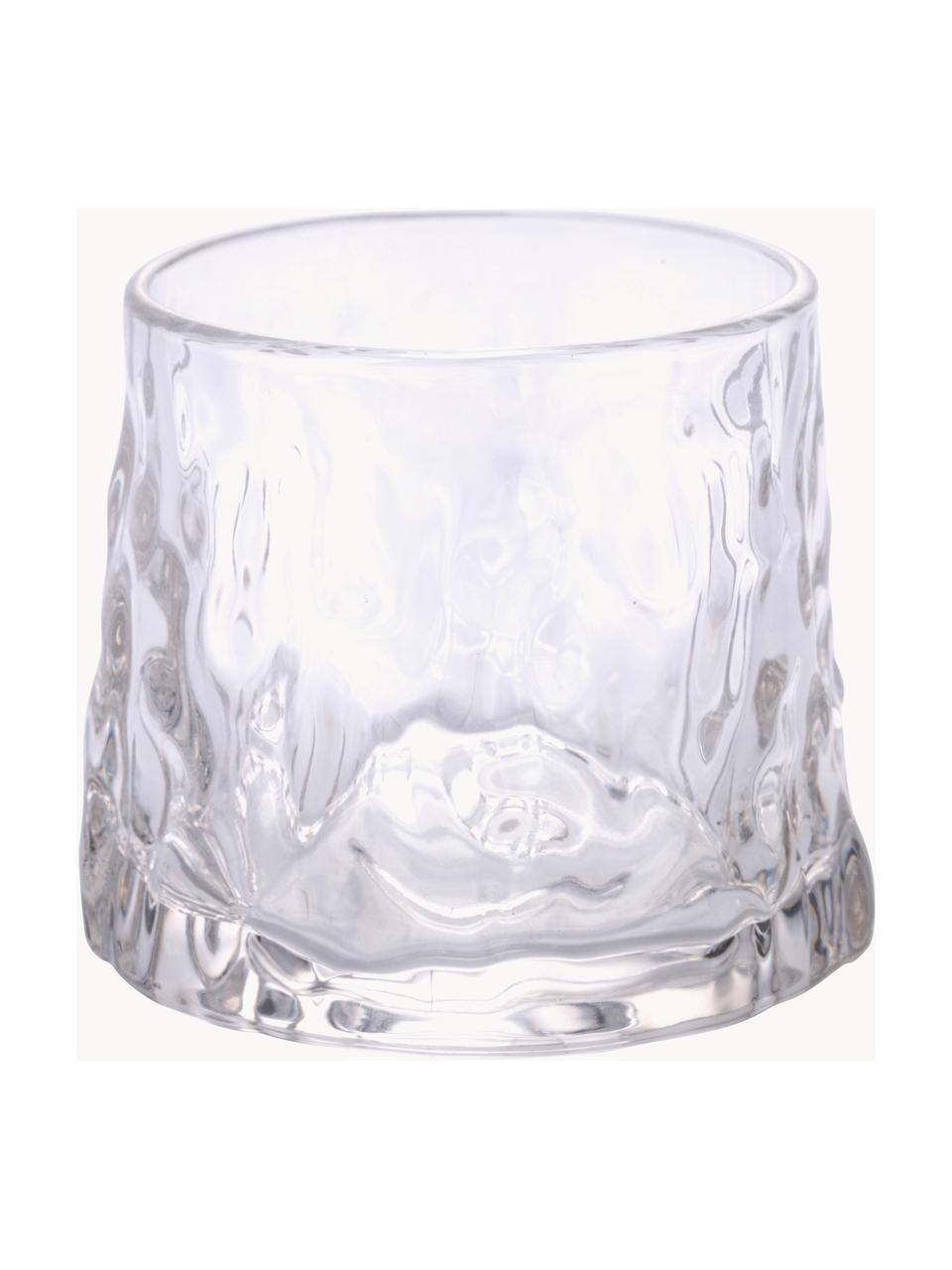 Cocktailgläser Vintage mit Strukturmuster, 6er-Set, Glas, Transparent, Ø 8 x H 8 cm, 174 ml