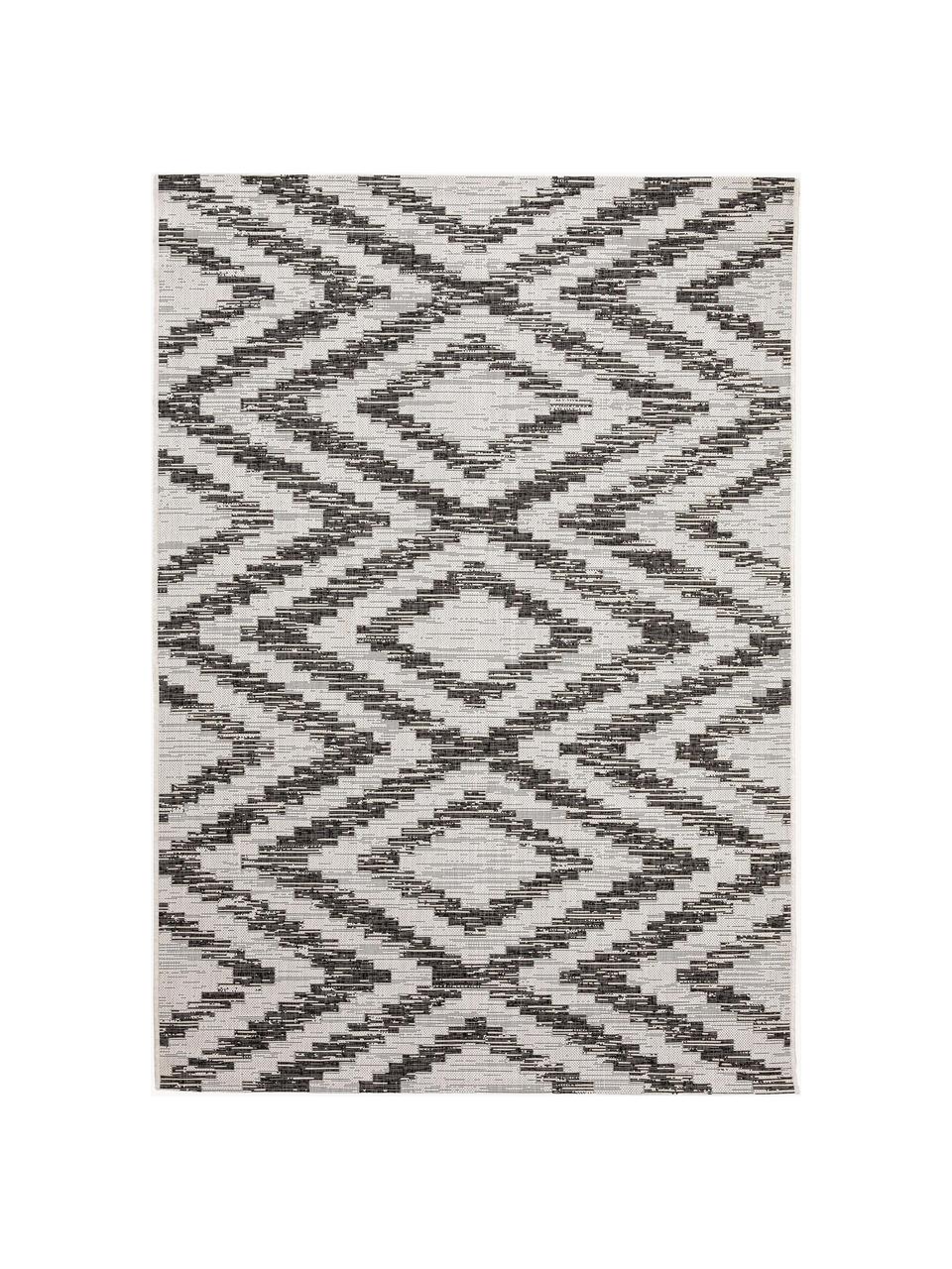 Tapis intérieur-extérieur Cleo, 100 % polypropylène, Blanc cassé, noir, larg. 160 x long. 230 cm (taille M)