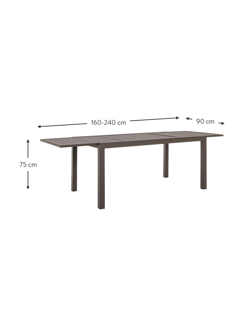 Mesa para exterior extensible Hilde, tamaños diferentes, Marrón café, An 160-240 x F 90 cm