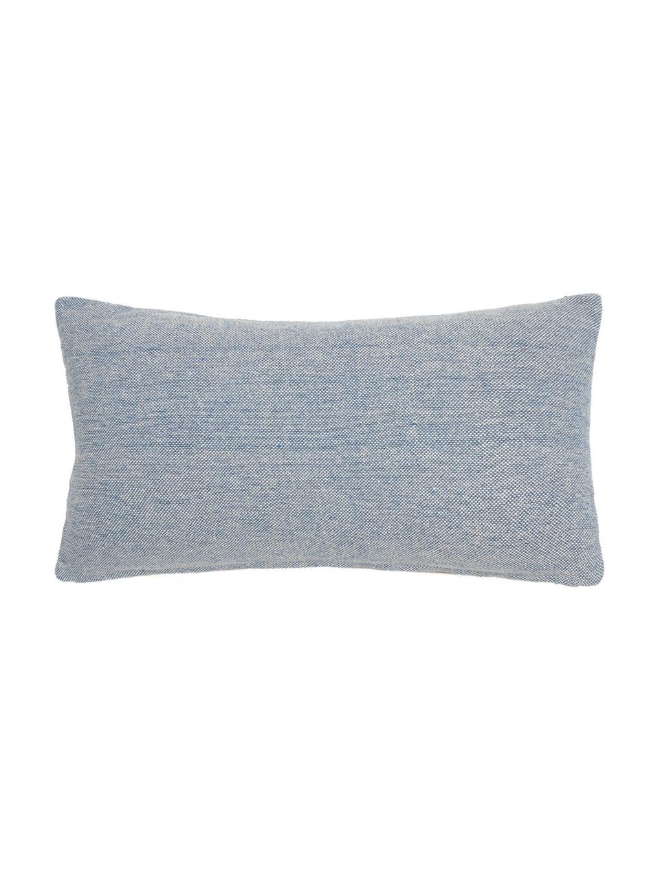 Housse de coussin rectangulaire Capri, Couleur crème, bleu