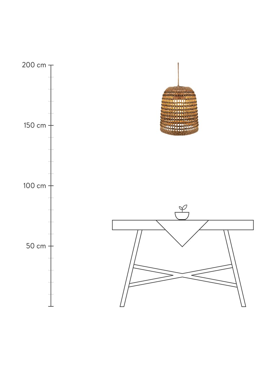 Ręcznie wykonana lampa wisząca LED z funkcją przyciemniania Positano, Brązowy, czarny, Ø 33 x W 35 cm