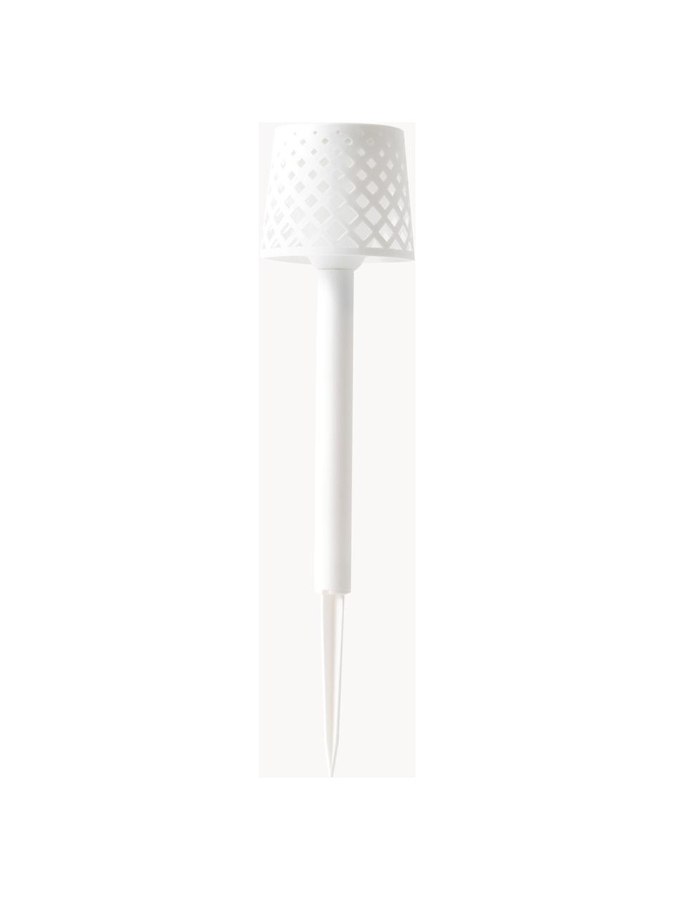 Solarna lampa zewnętrzna LED z czujnikiem zmierzchu Gretita, Tworzywo sztuczne z recyklingu, Biały, Ø 9 x W 39 cm