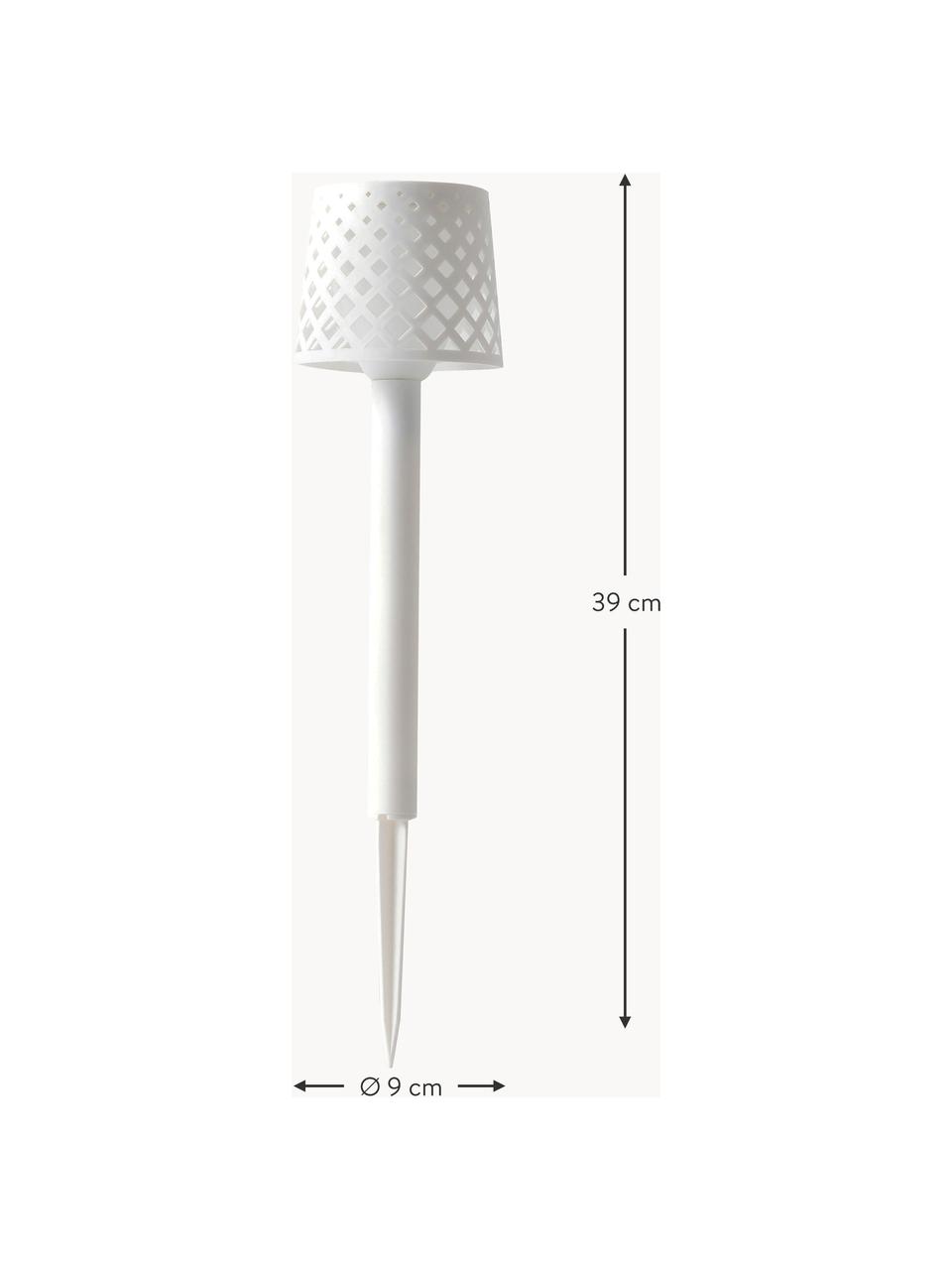 Borne lumineuse LED solaire avec capteur crépusculaire Gretita, Déchets plastiques recyclés, Blanc, Ø 9 x haut. 39 cm