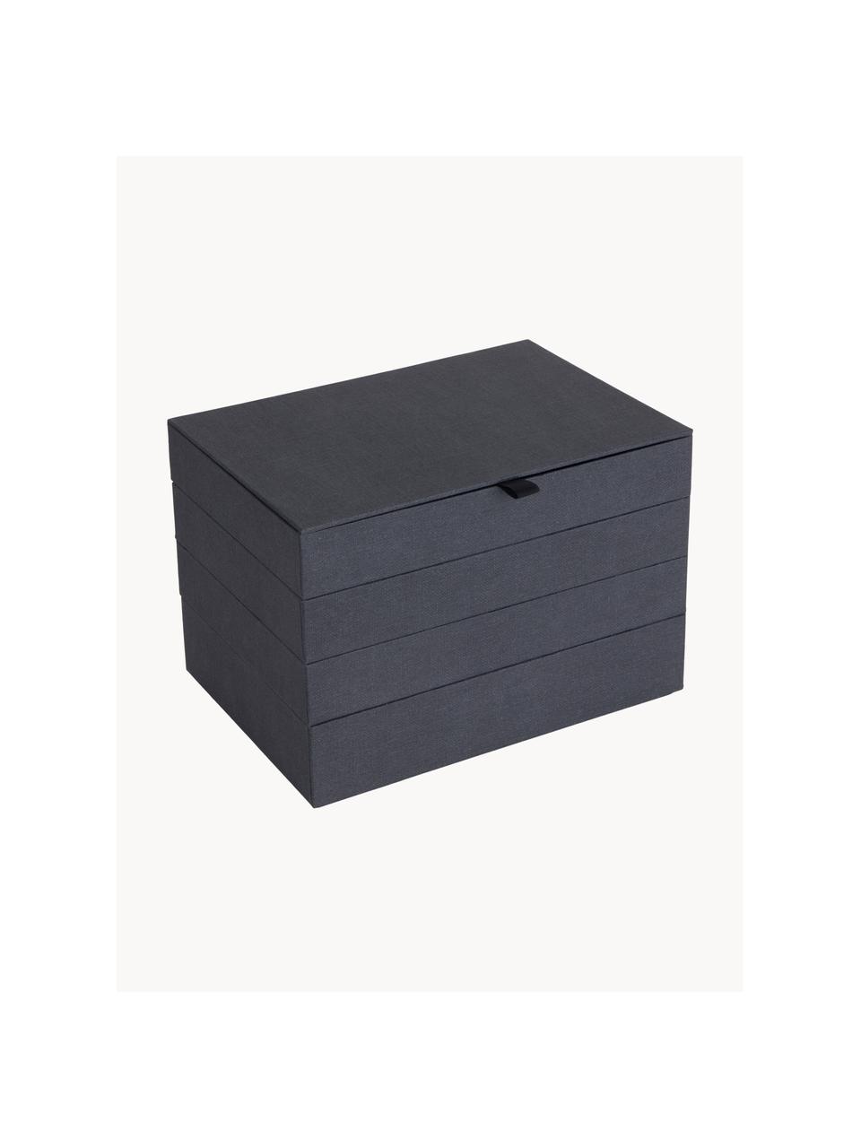 Schmuckbox Precious mit Magnet-Verschluss, Fester Karton, Anthrazit, B 27 x T 19 cm