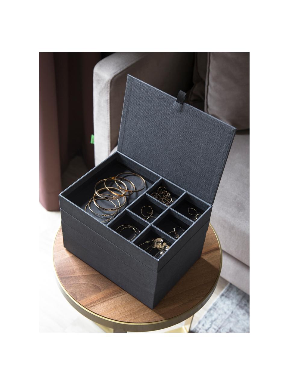 Šperkovnice s magnetickým zavíráním Precious, Pevná lepenka, Antracitová, Š 27 cm, D 19 cm