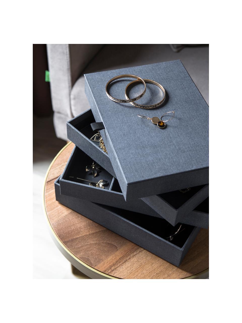 Boîte à bijoux avec fermeture magnétique Precious, Carton rigide, Anthracite, larg. 27 x prof. 19 cm