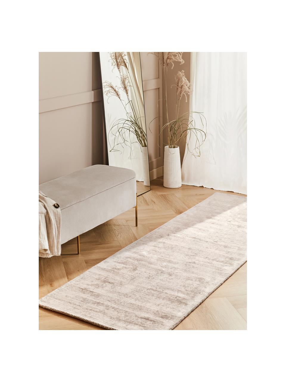 Ręcznie tkany chodnik z wiskozy Jane, Beżowy, S 80 x D 300 cm