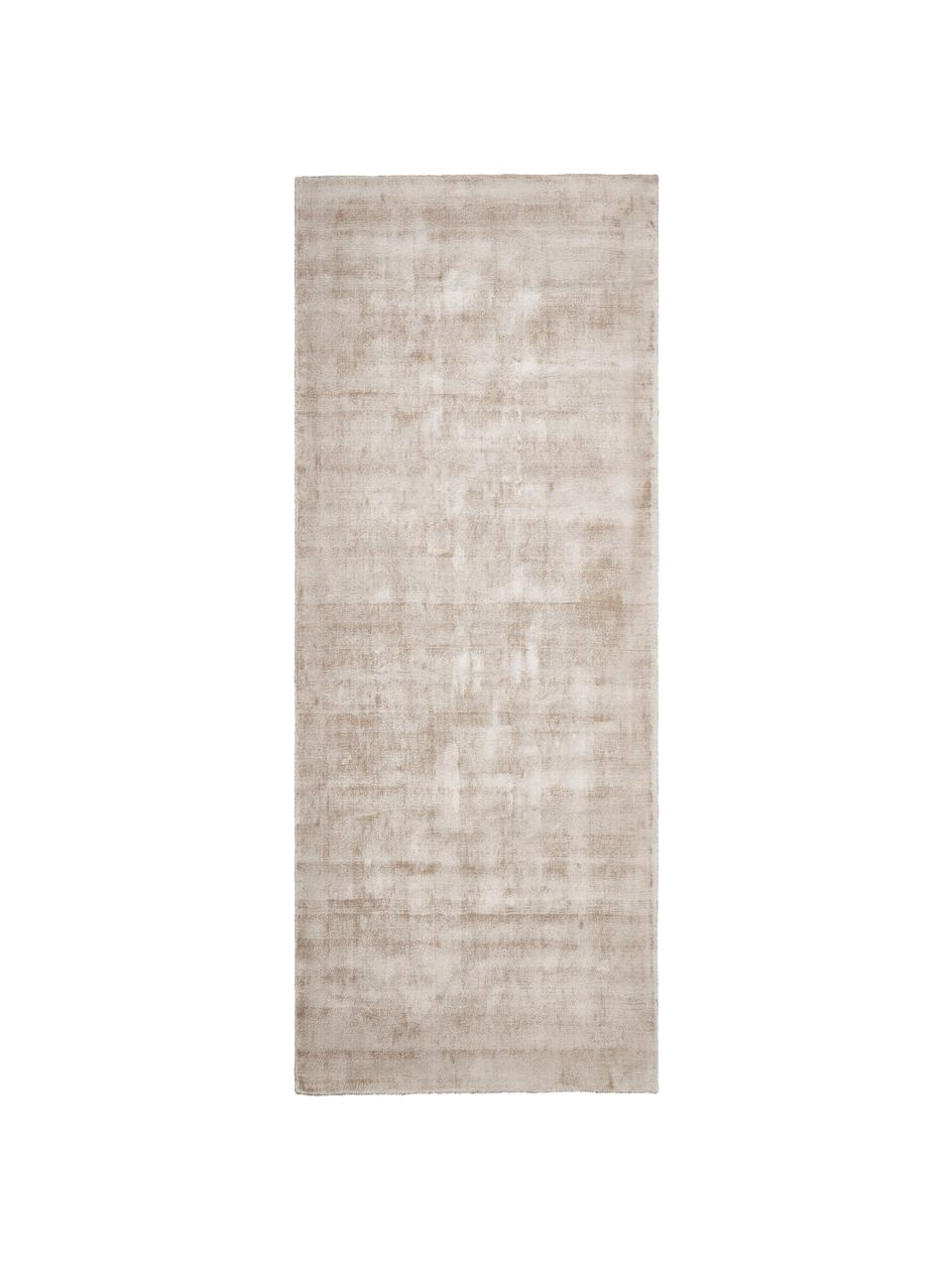 Ręcznie tkany chodnik z wiskozy Jane, Beżowy, S 80 x D 300 cm